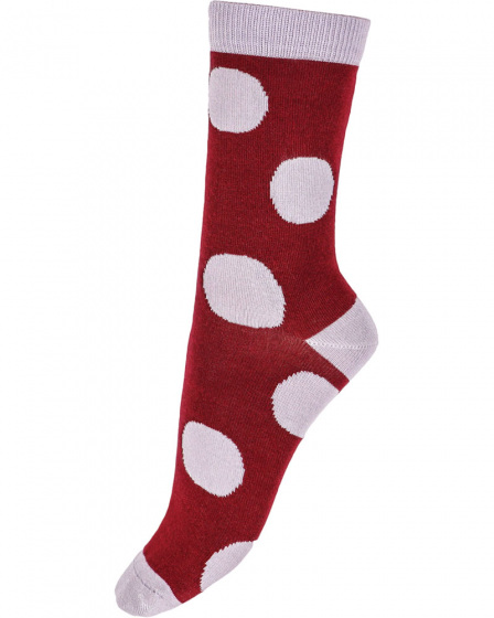 Pretty Polly Large Stripe & Spot Bamboo Socks 2 Pair Pack - Red Mix