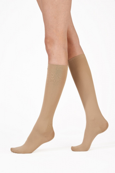 Pretty Polly Legs On The Go 80 Denier Compression Sock - Natural