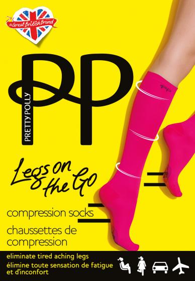 pretty polly Legs On The Go 80 Denier Compression Sock - Natural