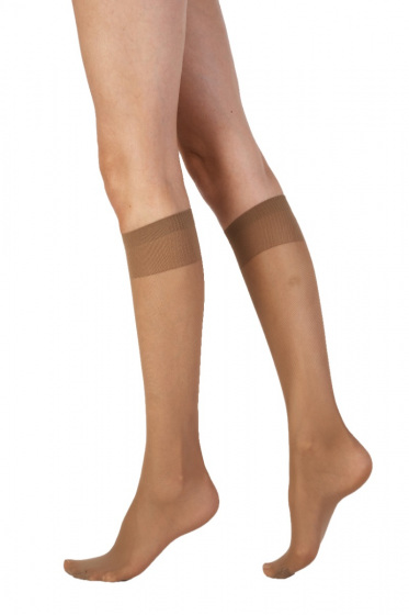 Pretty Polly Legworks 15 Denier Comfort Top Knee Highs 3 Pair Pack - Nude