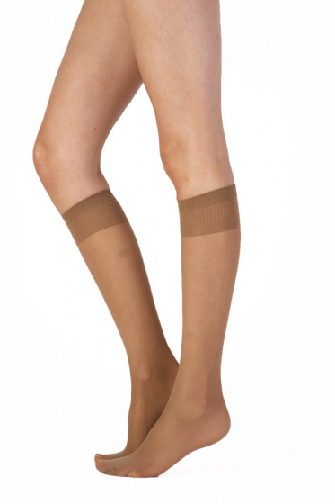 Pretty Polly Legworks 15 Denier Comfort Top Knee Highs 3 Pair Pack - Nude