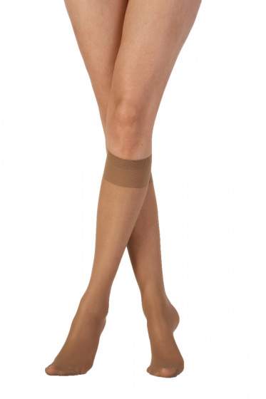 Pretty Polly Legworks 15 Denier Comfort Top Knee Highs 3 Pair Pack - Nude