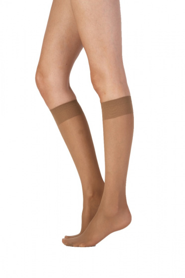 Pretty Polly Legworks 15 Denier Legworks Medium Support Knee Highs 2 Pair Pack - Nude