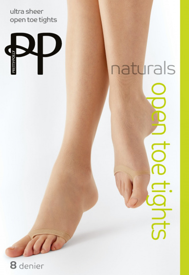 pretty polly Naturals 8 Denier Open Toe Tights - Barely There
