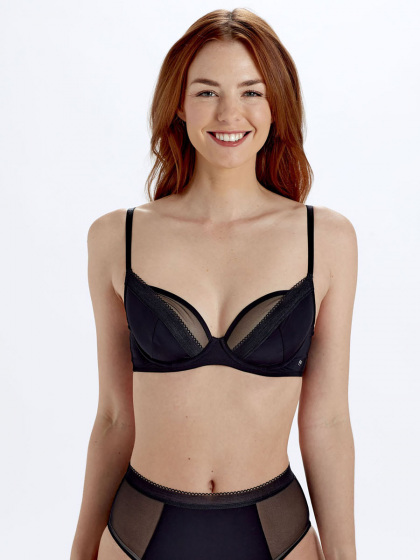 Pretty Polly Naturals Non Padded Underwired Bra - Black