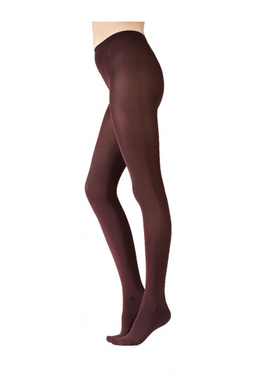 Pretty Polly Premium Opaques 120 Denier 3D Shine Tights - Burgundy