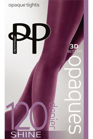 pretty polly Premium Opaques 120 Denier 3D Shine Tights - Burgundy