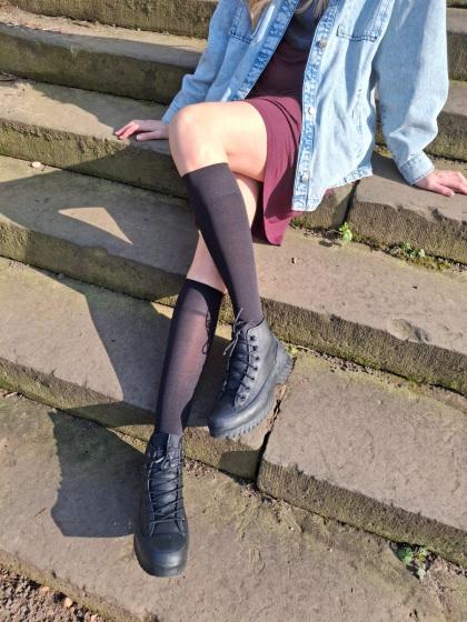 Pretty Polly Premium Opaques 60 Denier 3D Knee Highs 2 Pair Pack - Black