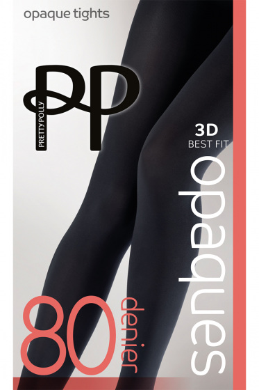 pretty polly Premium Opaques 80 Denier 3D Tights - Black