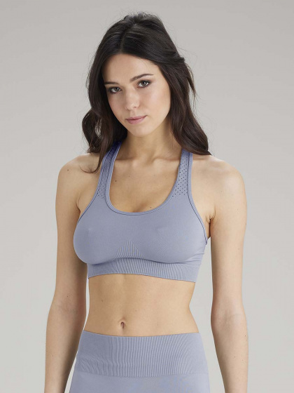 Pretty Polly Active-Wear Crop Top - Blueberry