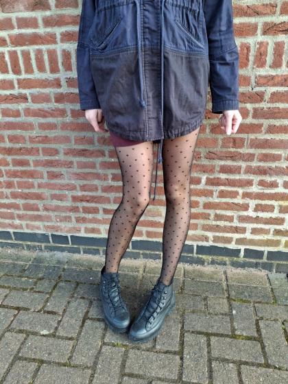 Pretty Polly All Over Heart Tights - Black