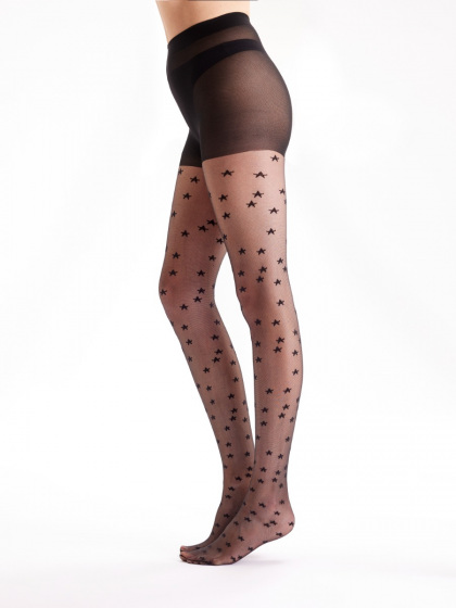 Pretty Polly All Over Star Tights - Black