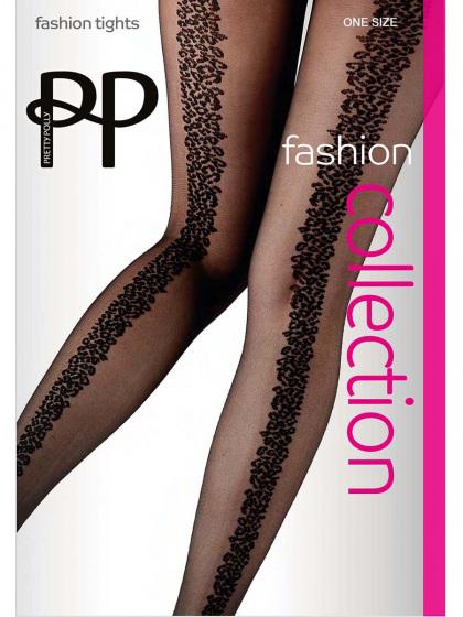 pretty polly Animal Pattern Back Seam Tights - Black