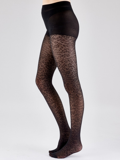 Pretty Polly Animal Print Tights - Black