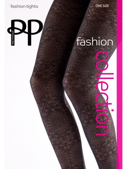 pretty polly Boho Pattern Tights - Black