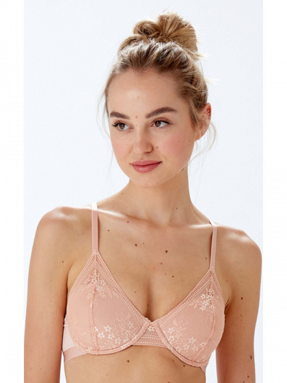 Pretty Polly Botanical Lace High Apex Bra - Blush