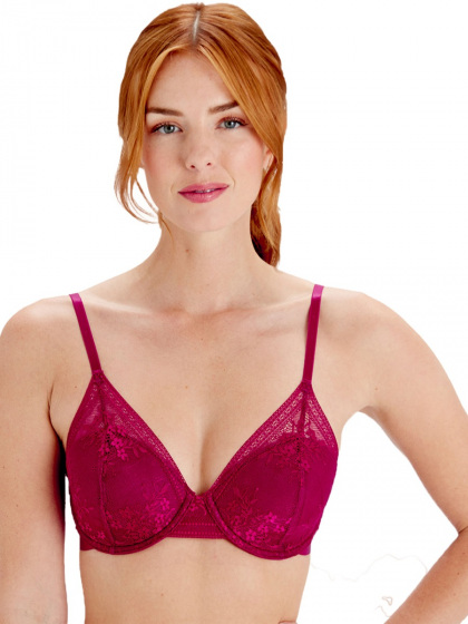 Pretty Polly Botanical Lace High Apex Bra - Fuchsia