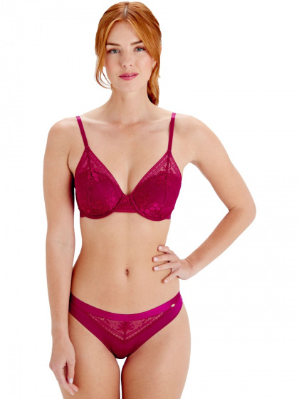 Pretty Polly Botanical Lace High Apex Bra - Fuchsia