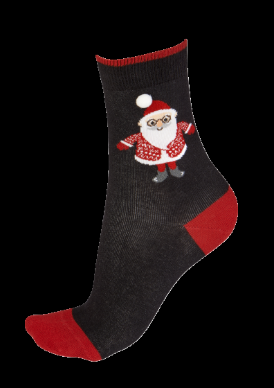 pretty polly Christmas Santa Socks - Black Mix