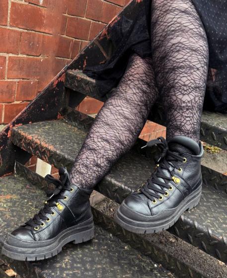 Pretty Polly Cobweb Tights - Black