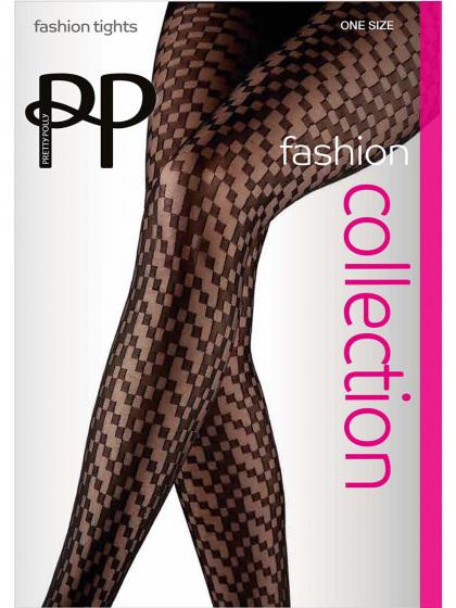 pretty polly Cubist Chevron Pattern Tight - Black