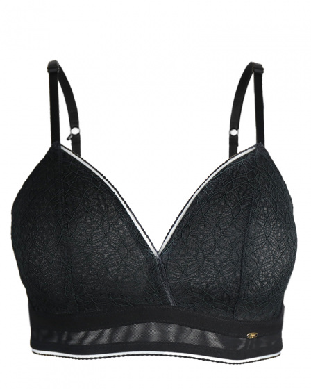 Pretty Polly Delicate Lace Non-Wired Bra - Black