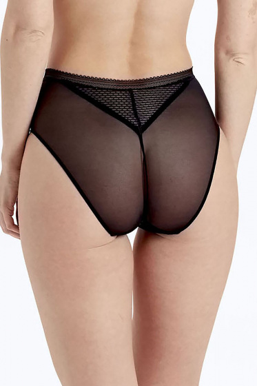 Pretty Polly Diamond Mesh High Waisted Brief - Black