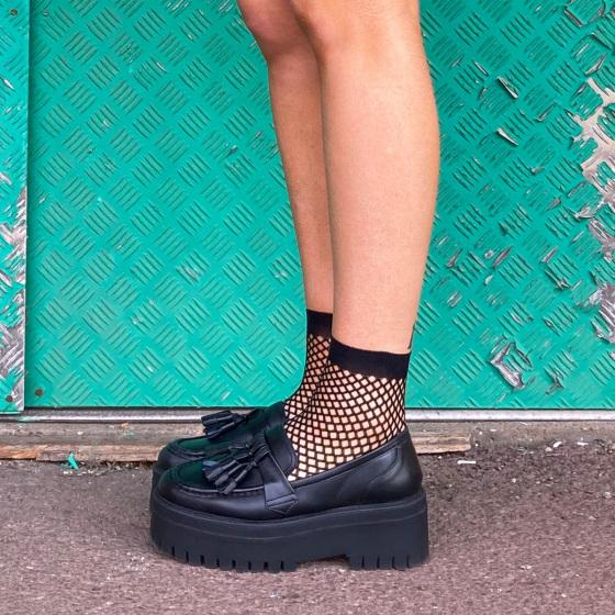 Pretty Polly Fishnet Anklet - Black