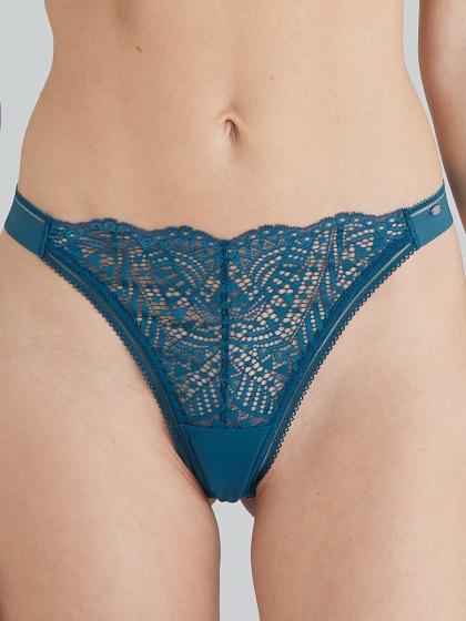 Pretty Polly Geo Lace Tanga Thong - Indigo