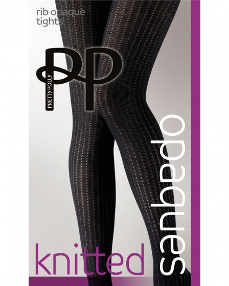 pretty polly Knitted Opaques Rib Tights - Black