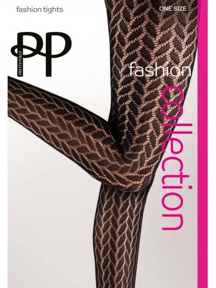 pretty polly Leaf Net Pattern Tights - Black