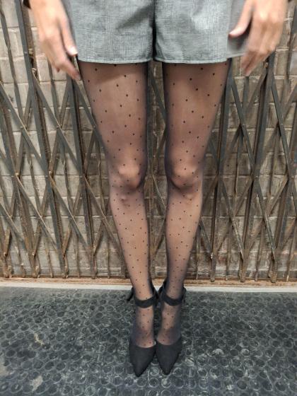 Pretty Polly Pinspot Fashion Tights - Black