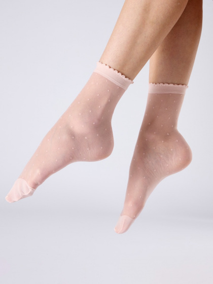 Pretty Polly Sheer Spot Sheer Socks - Pink