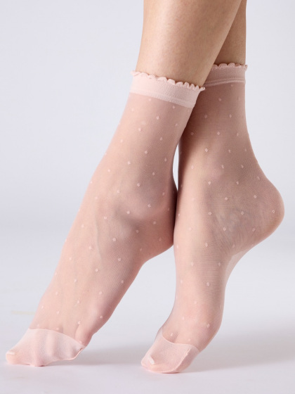 Pretty Polly Sheer Spot Sheer Socks - Pink