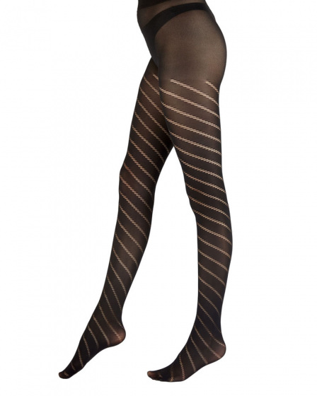 Pretty Polly Spiral Tights - Black