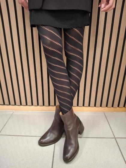Pretty Polly Spiral Tights - Black
