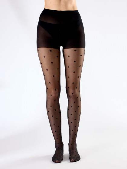 Pretty Polly Spot Mesh Tights - Black
