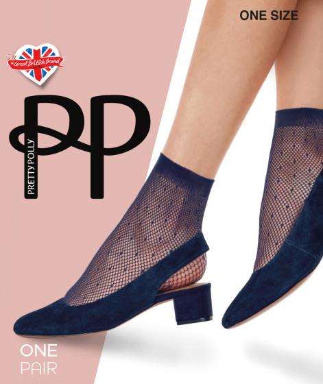 pretty polly Spot Net Anklet - Navy