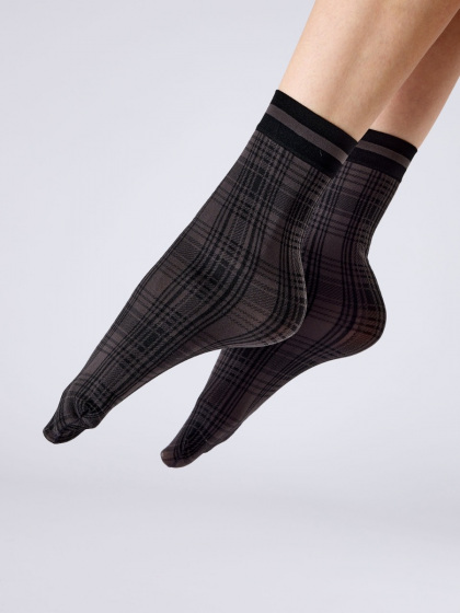 Pretty Polly Tartan Pattern Sheer Socks - Multi