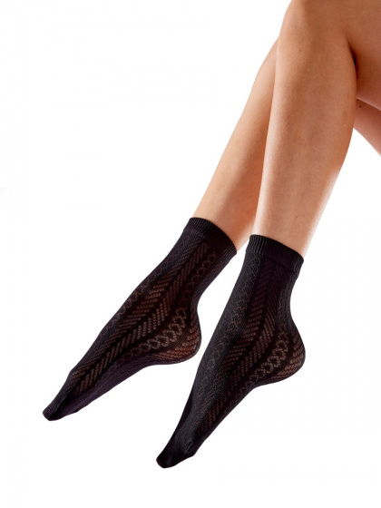 Pretty Polly Textured Sheer Socks - Black