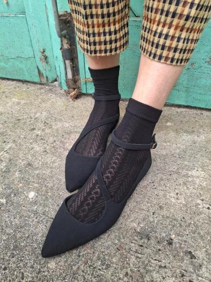 Pretty Polly Textured Sheer Socks - Black