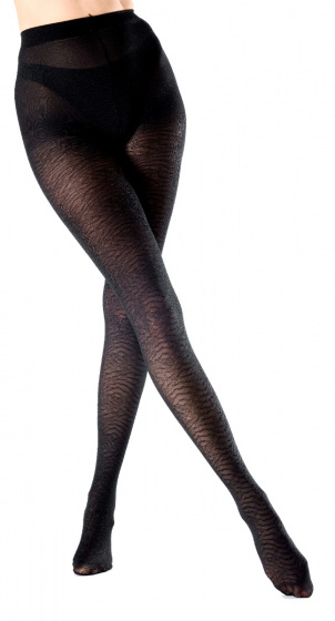 Pretty Polly Zebra Pattern Tights - Black