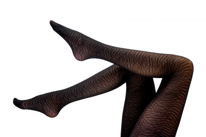 Pretty Polly Zebra Pattern Tights - Black