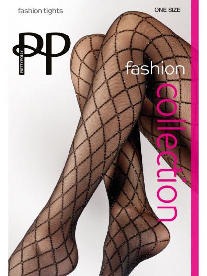 pretty polly Sparkly Diamond Mesh Tights - Black/Gold