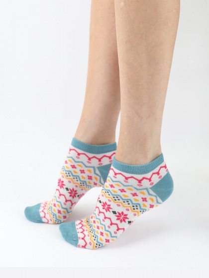 Pretty Polly Spot Fairisle Mix Bamboo Trainer Liners 2 Pair Pack