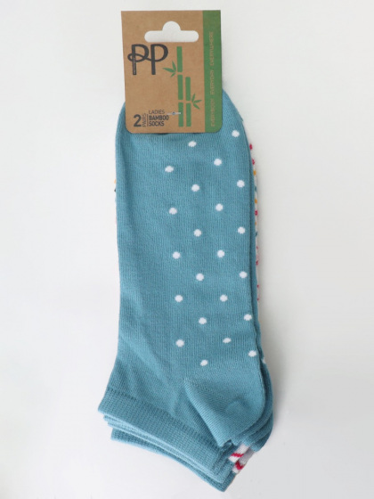 Pretty Polly Spot Fairisle Mix Bamboo Trainer Liners 2 Pair Pack