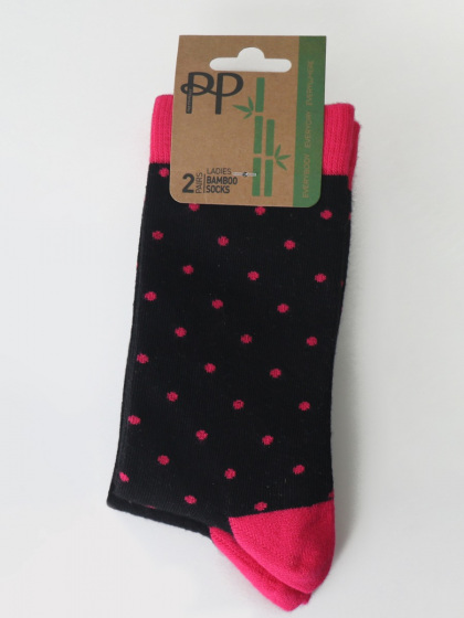 Pretty Polly Spot Plain Mix Bamboo Socks 2 Pair Pack
