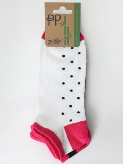 Pretty Polly Spot Plain Mix Bamboo Trainer Liners 2 Pair Pack