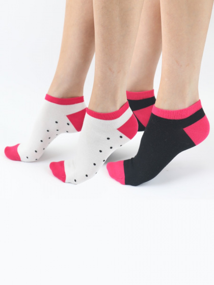 pretty polly Spot Plain Mix Bamboo Trainer Liners 2 Pair Pack