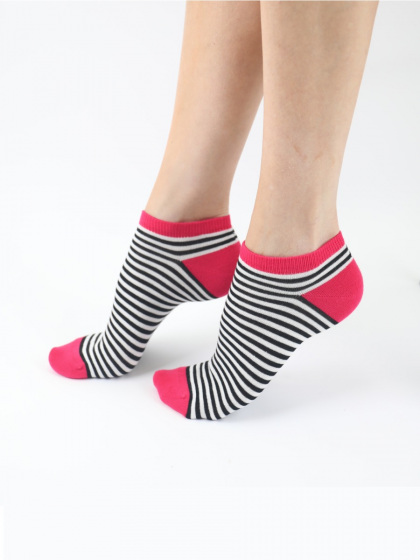 Pretty Polly Spot Stripe Mix Bamboo Trainer Liners 2 Pair Pack